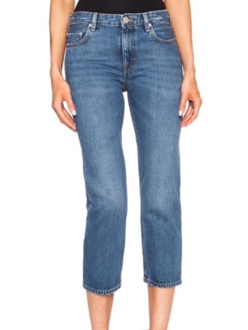 Acne Studios Slim Straight Crop Jeans in Pop Vintage Blue - 25